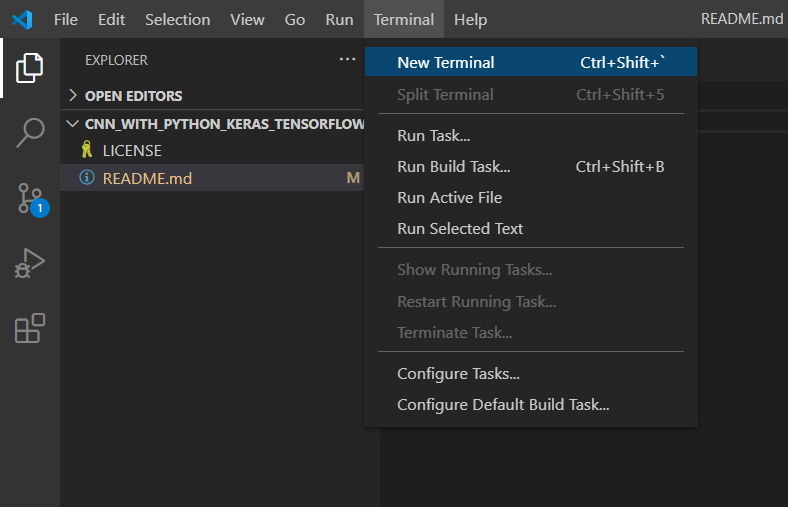 open terminal